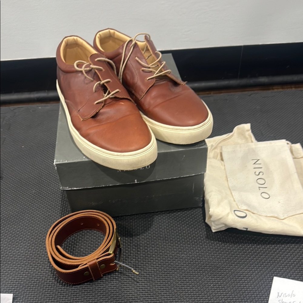 Nisolo Men's Brown Leather Sneakers & Matching Belt